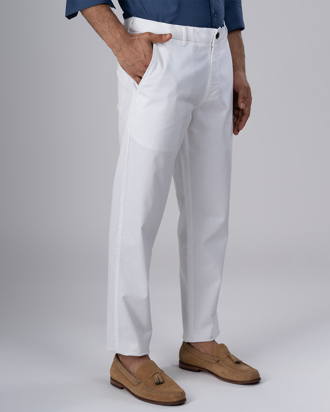 Premium Signature Tailored Chinos In White