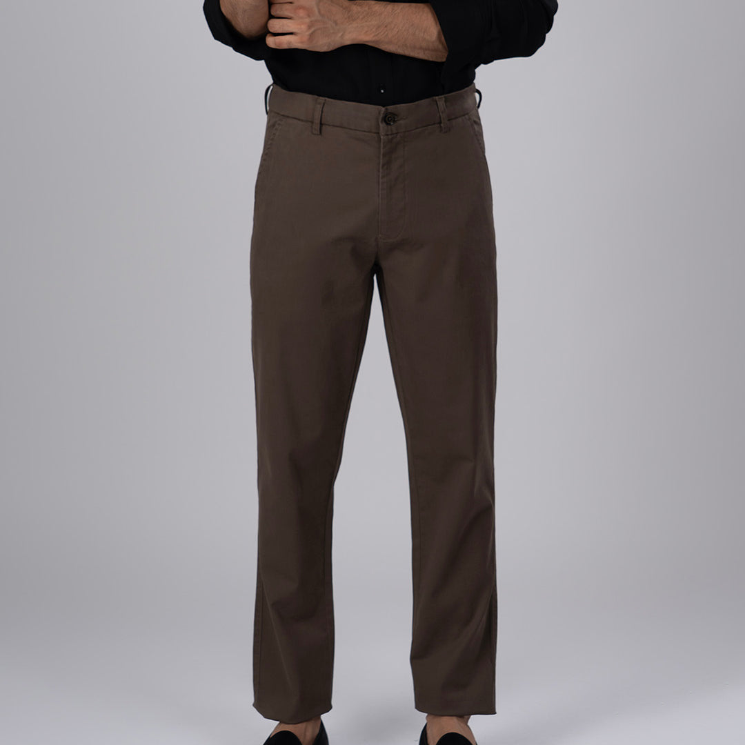 Premium Signature Tailored Chinos In Brown