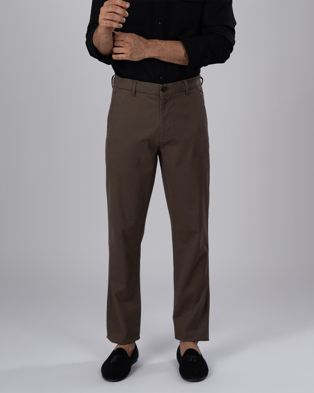 Premium Signature Tailored Chinos In Brown