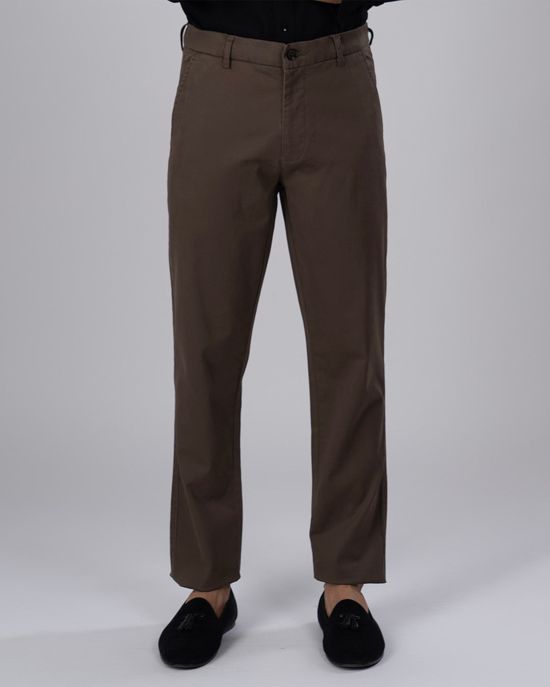 Premium Signature Tailored Chinos In Brown