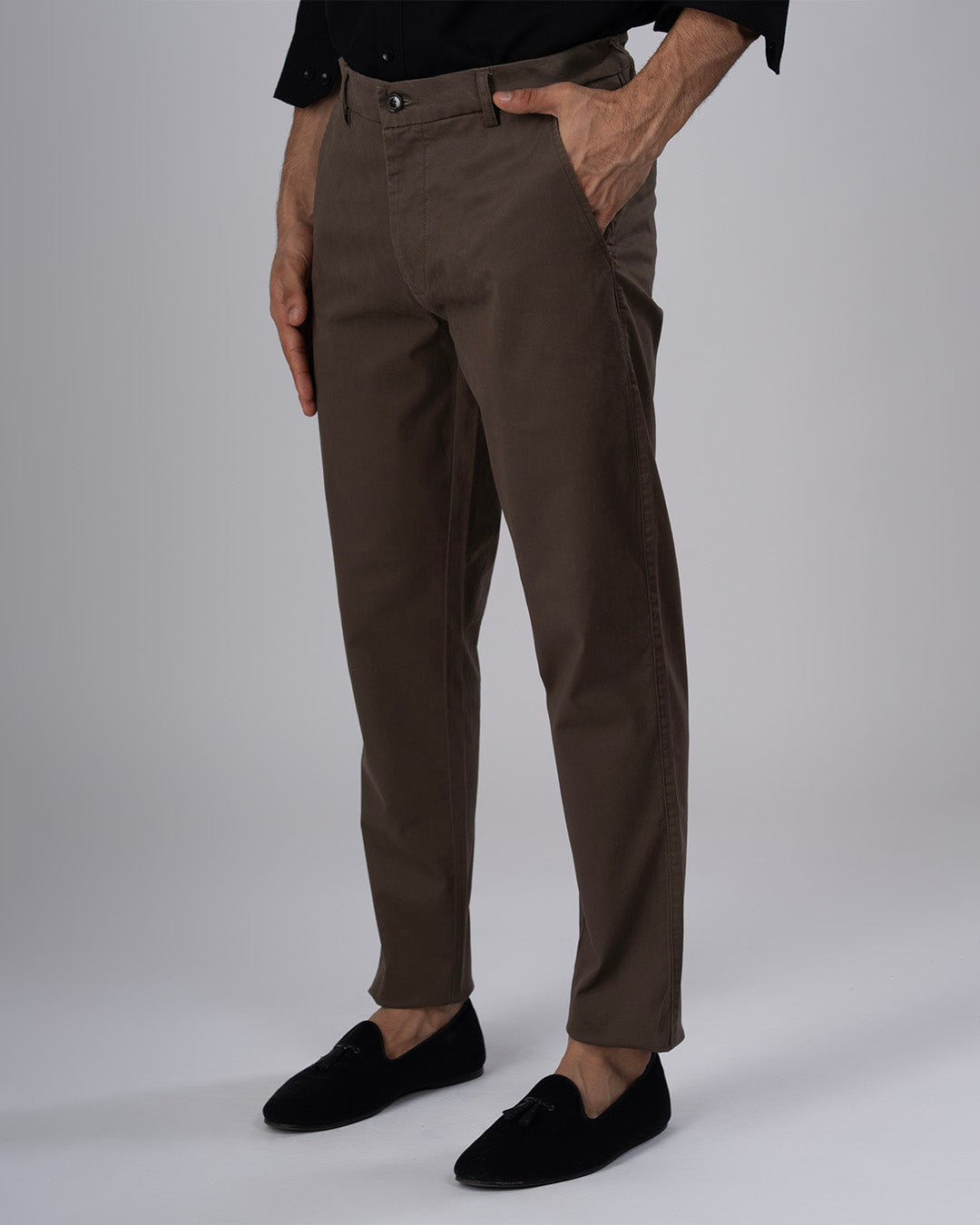 Premium Signature Tailored Chinos In Brown