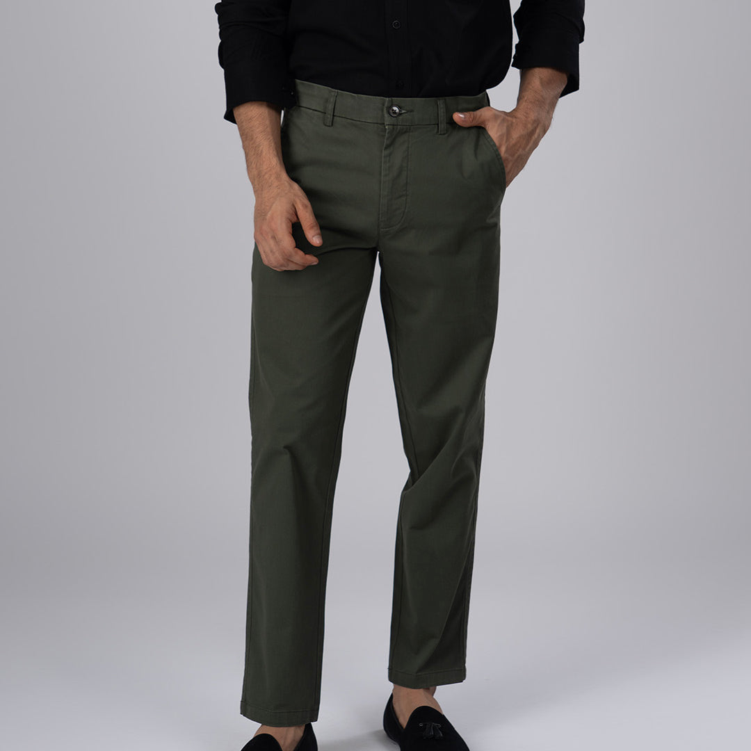 Premium Signature Tailored Chinos In Olive