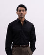 Easy Iron Bamboo Tailored Shirt In Black