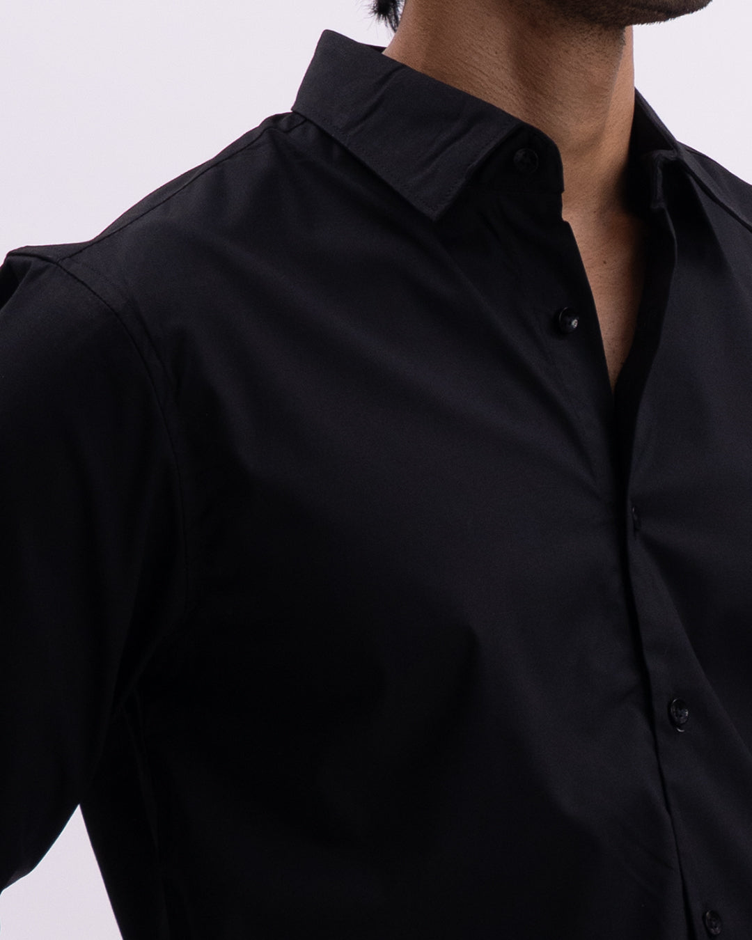 Easy Iron Bamboo Tailored Shirt In Black