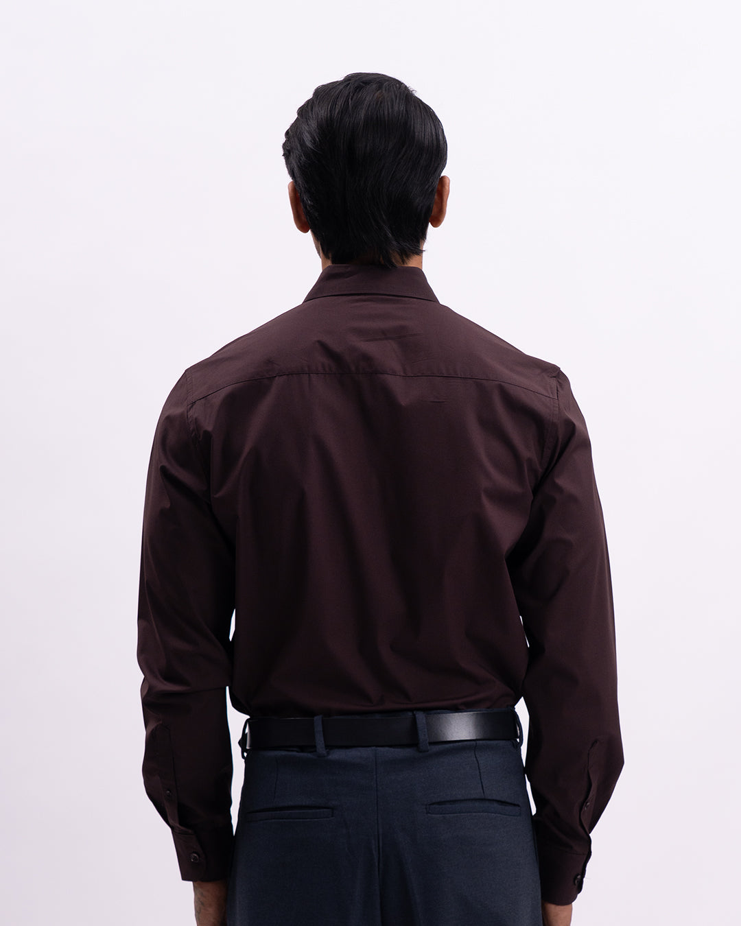Easy Iron Bamboo Tailored Shirt In Brown