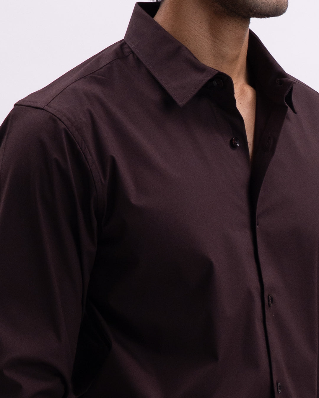 Easy Iron Bamboo Tailored Shirt In Brown