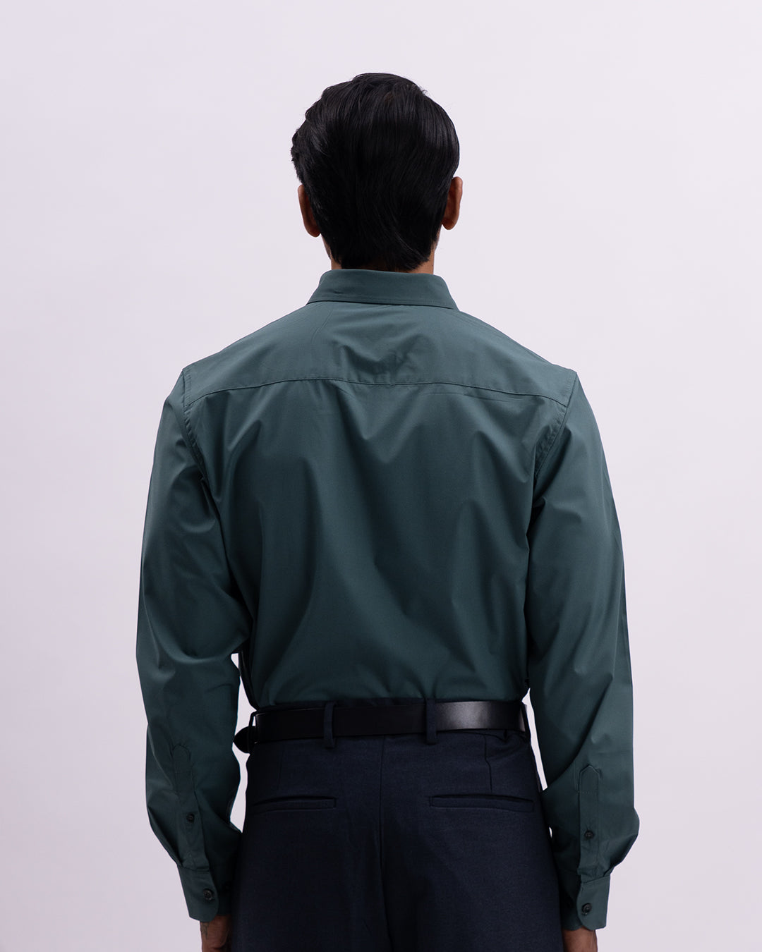 Easy Iron Bamboo Tailored Shirt In Green