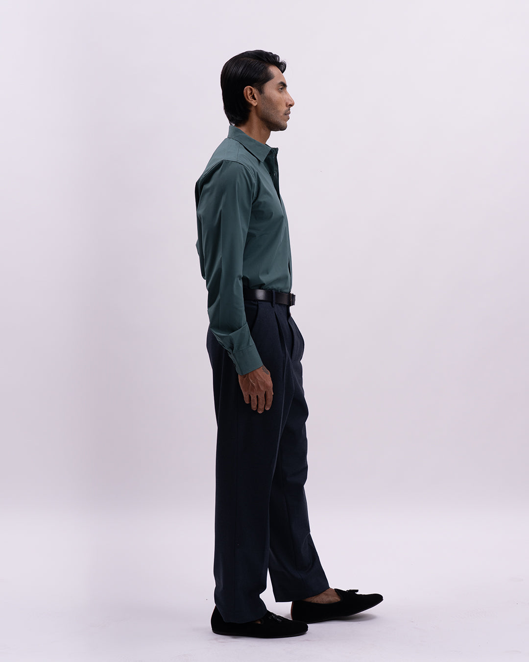 Easy Iron Bamboo Tailored Shirt In Green
