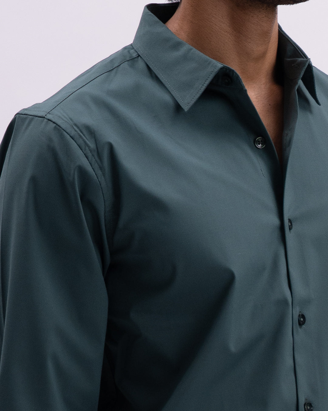 Easy Iron Bamboo Tailored Shirt In Green