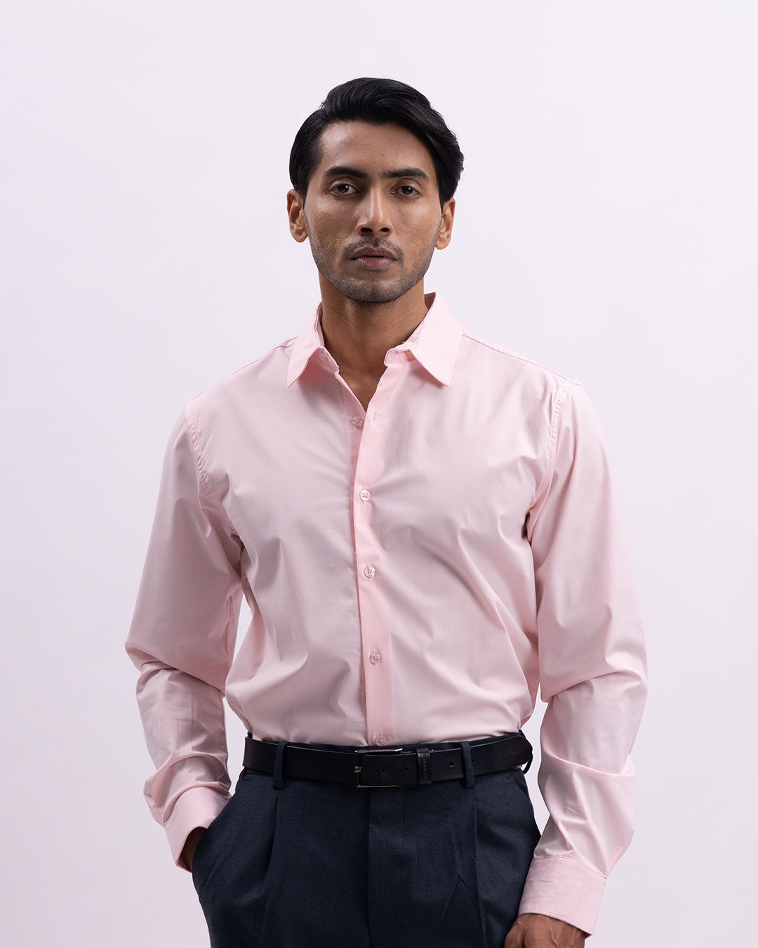 Easy Iron Bamboo Tailored Shirt In Pink