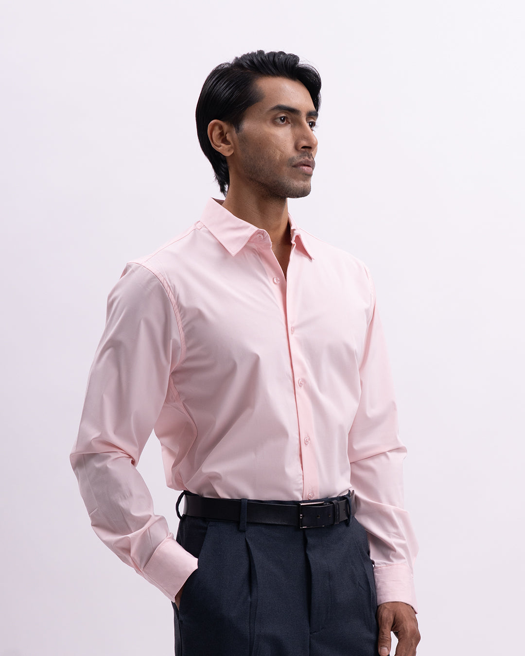 Easy Iron Bamboo Tailored Shirt In Pink