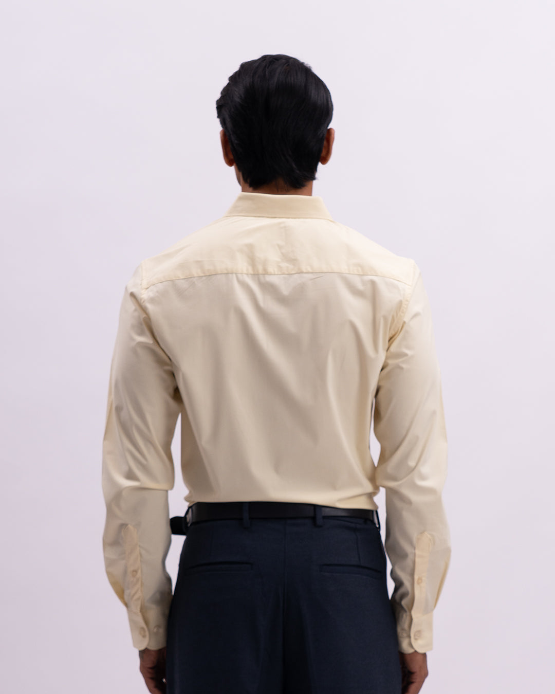 Easy Iron Bamboo Tailored Shirt In Yellow