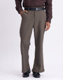 Easy Iron Bell Bottom Relaxed Trousers In Fur Brown
