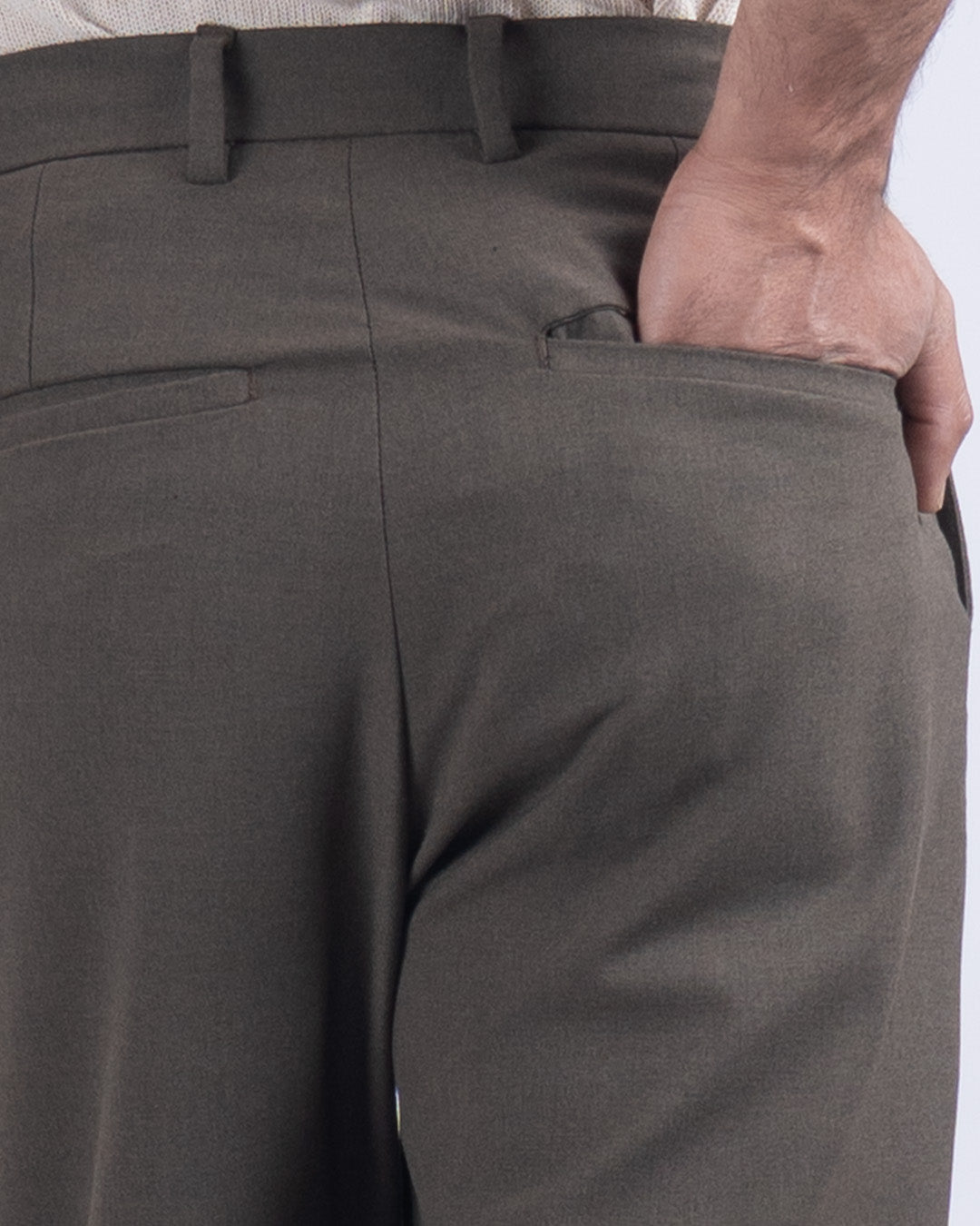 Easy Iron Bell Bottom Relaxed Trousers In Fur Brown