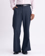 Easy Iron Bell Bottom Relaxed Trousers In Navy