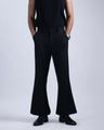 Easy Iron Bell Bottom Trousers In Black