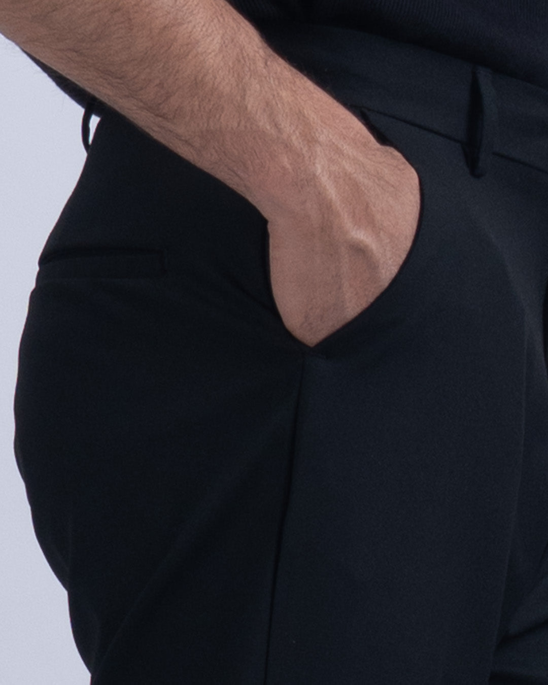 Easy Iron Bell Bottom Trousers In Black