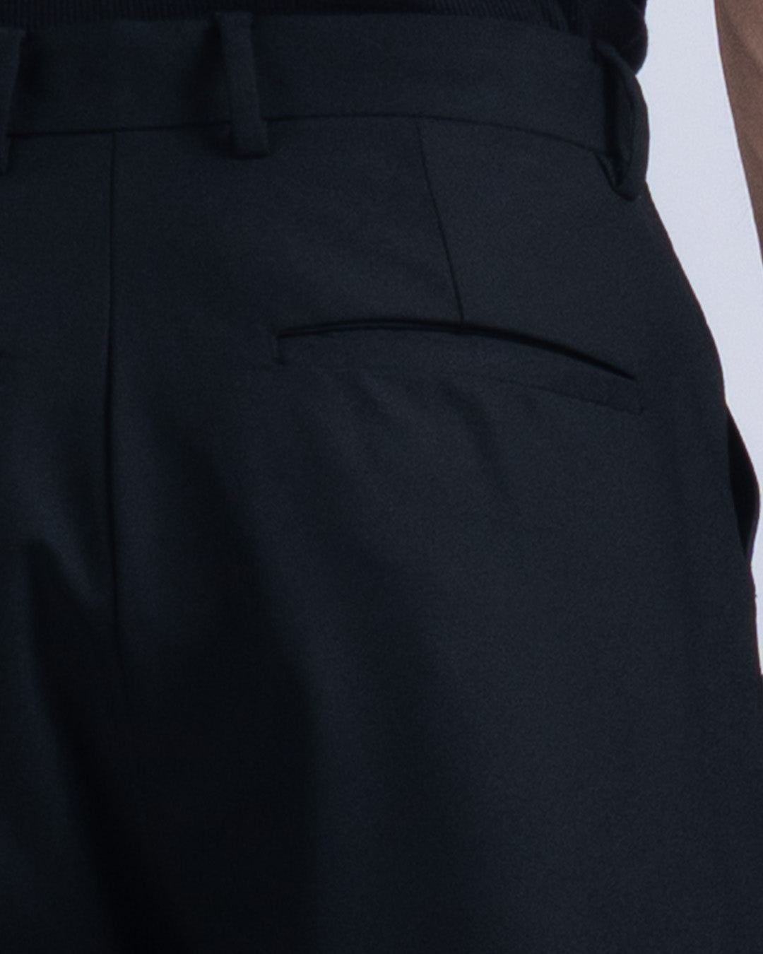 Easy Iron Bell Bottom Relaxed Trousers In Black