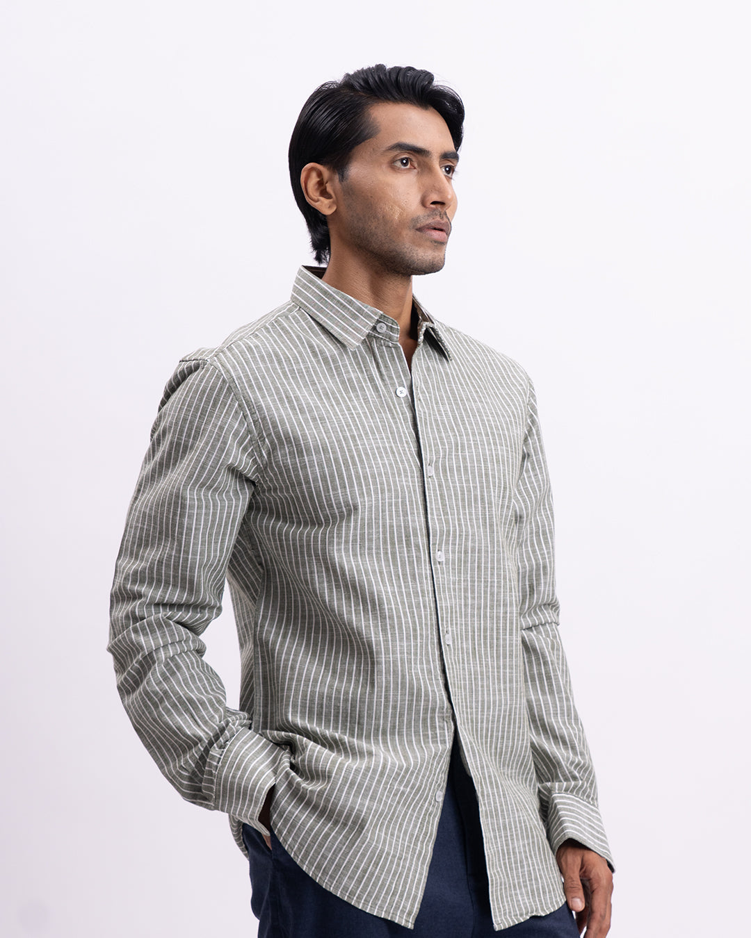Airweave Striped Tailored Shirt In Pistachio