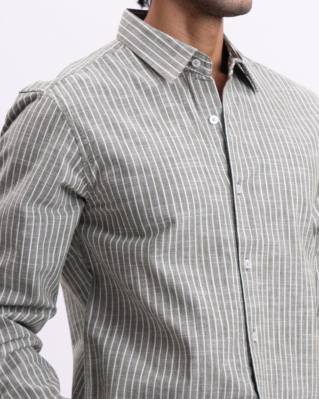 Airweave Striped Tailored Shirt In Pistachio