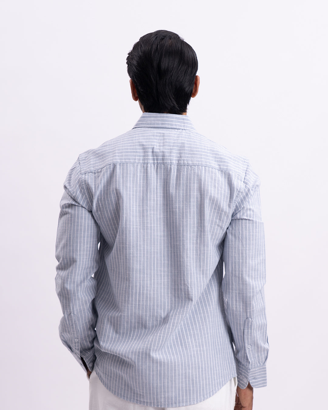 Airweave Striped Tailored Shirt In Sky Blue