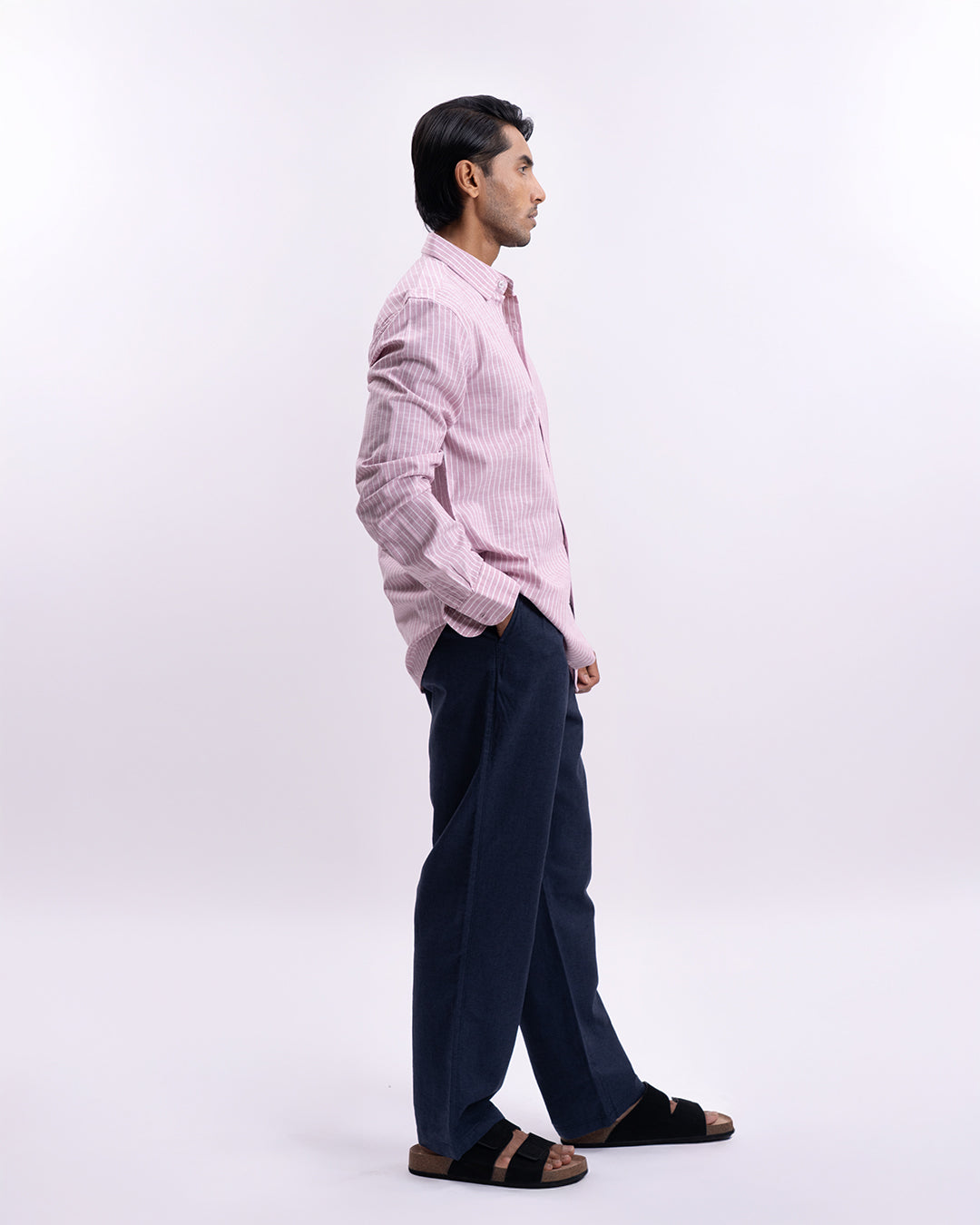 Airweave Striped Tailored Shirt In Pink