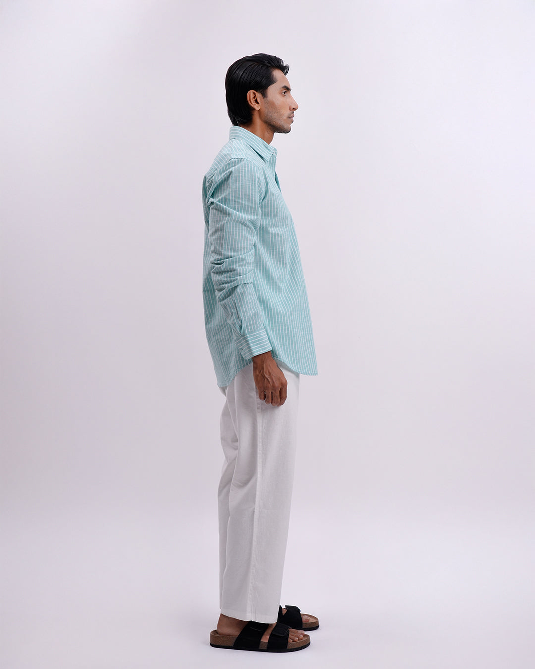 Airweave Striped Tailored Shirt In Green
