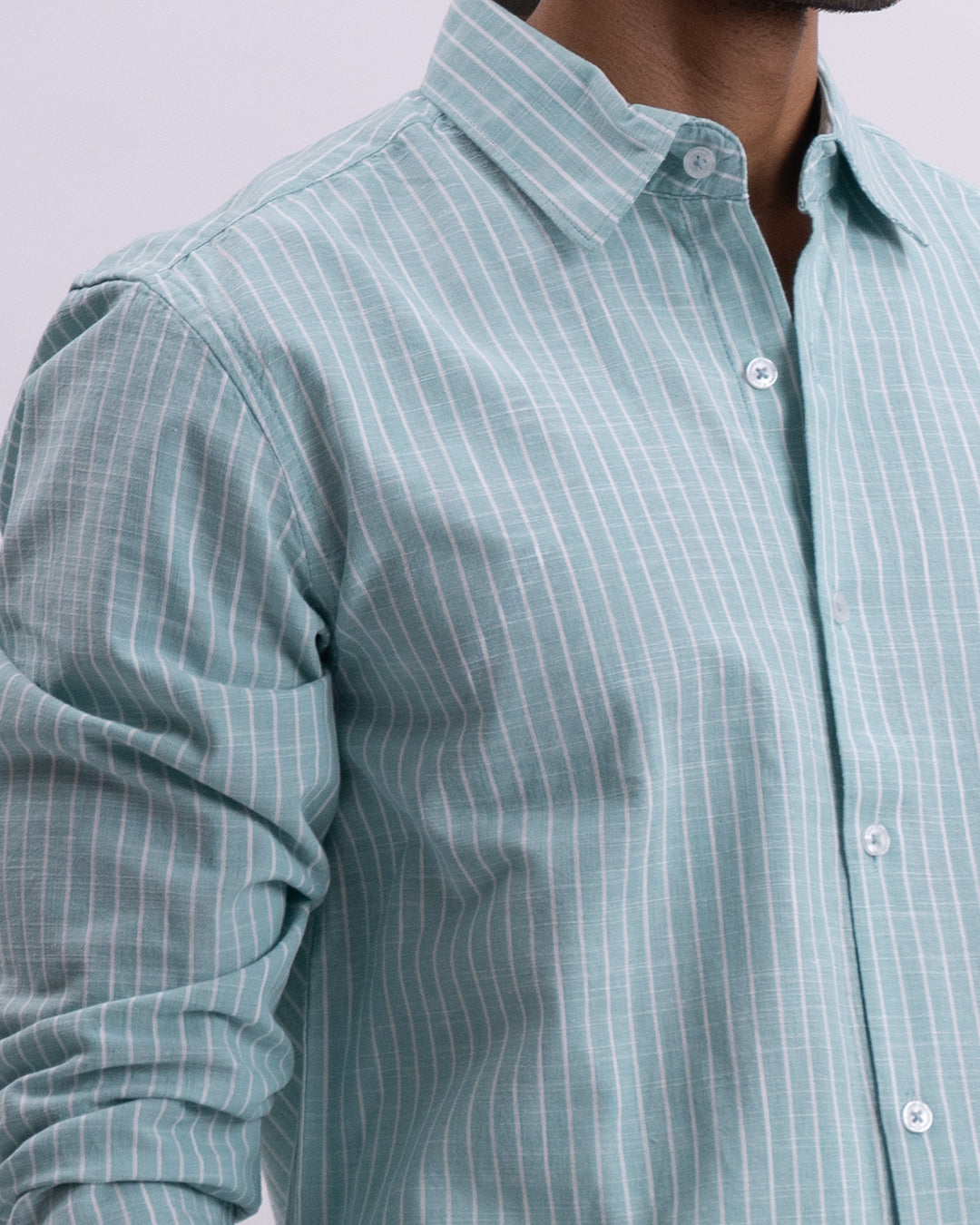 Airweave Striped Tailored Shirt In Green