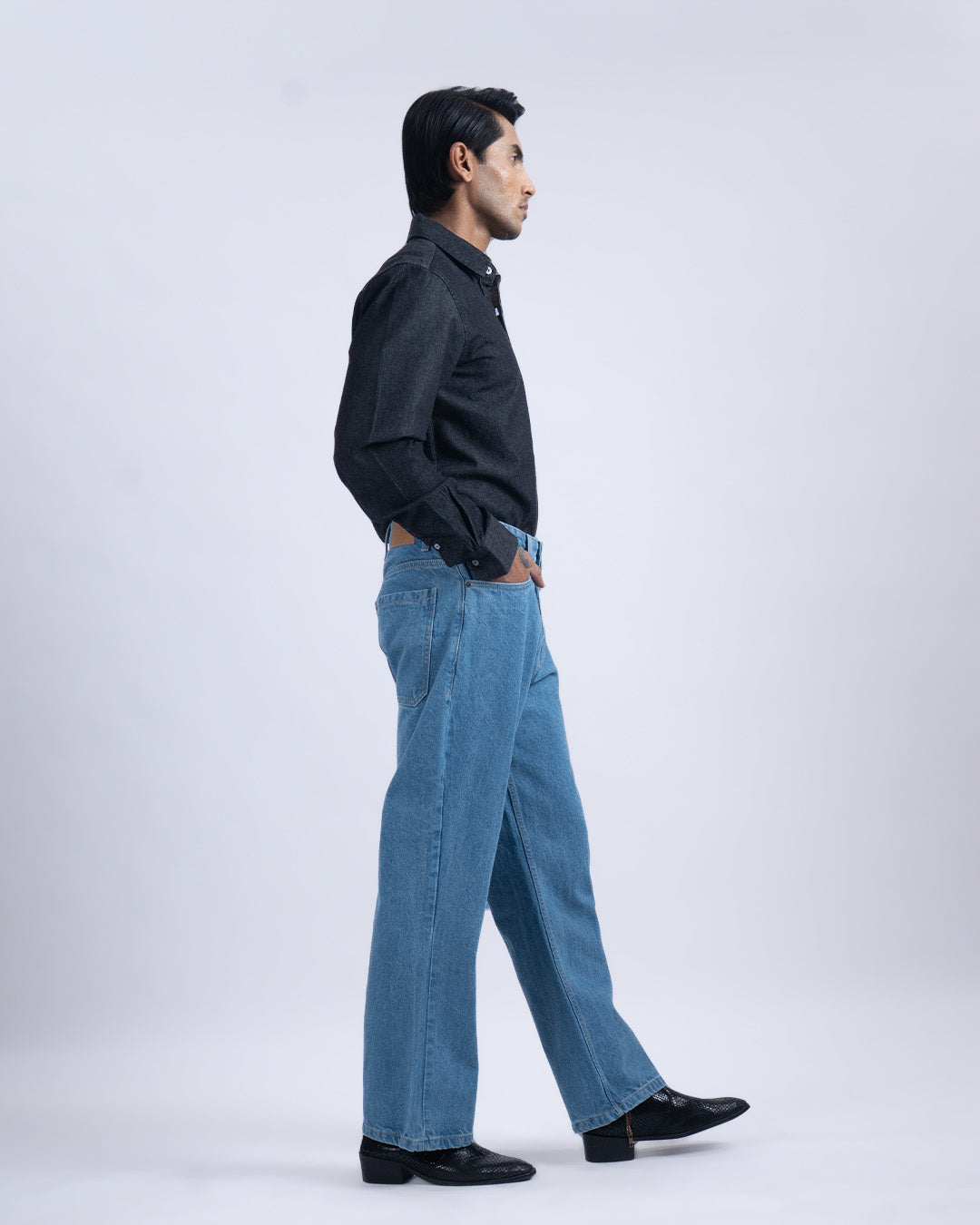 Classic Relaxed Bootcut Denim In Blue