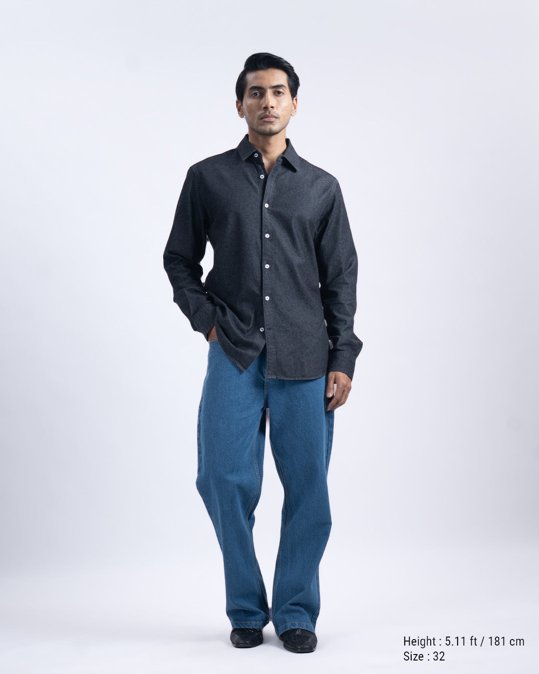 Classic Relaxed Bootcut Denim In Mid Blue