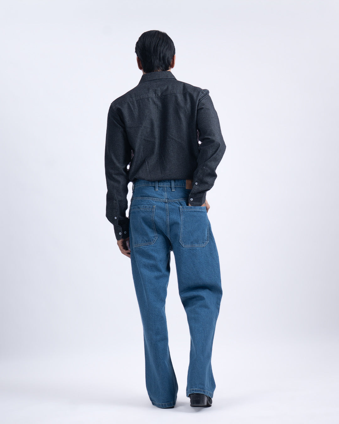 Classic Relaxed Bootcut Denim In Mid Blue
