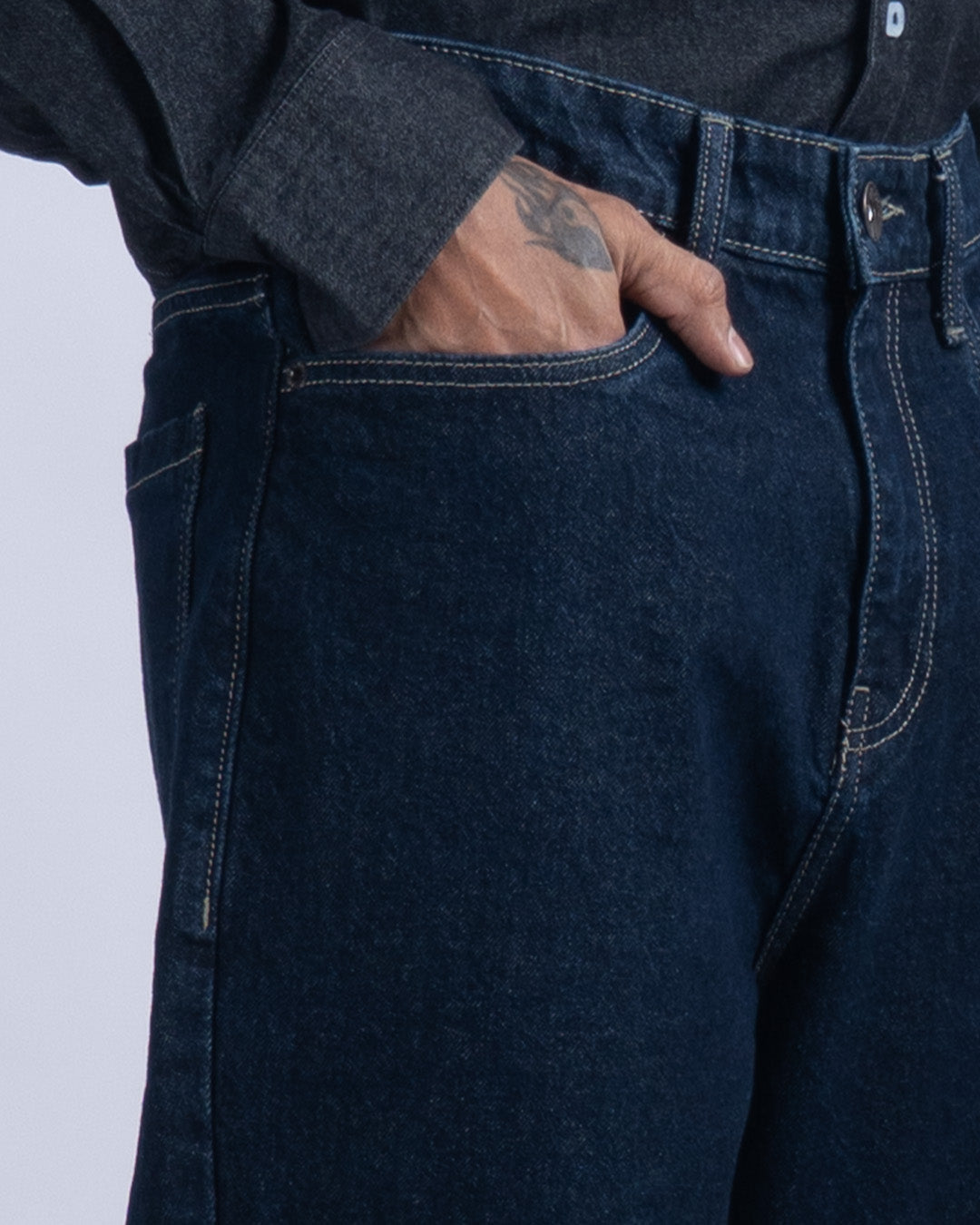 Classic Relaxed Bootcut Denim In Dark Blue