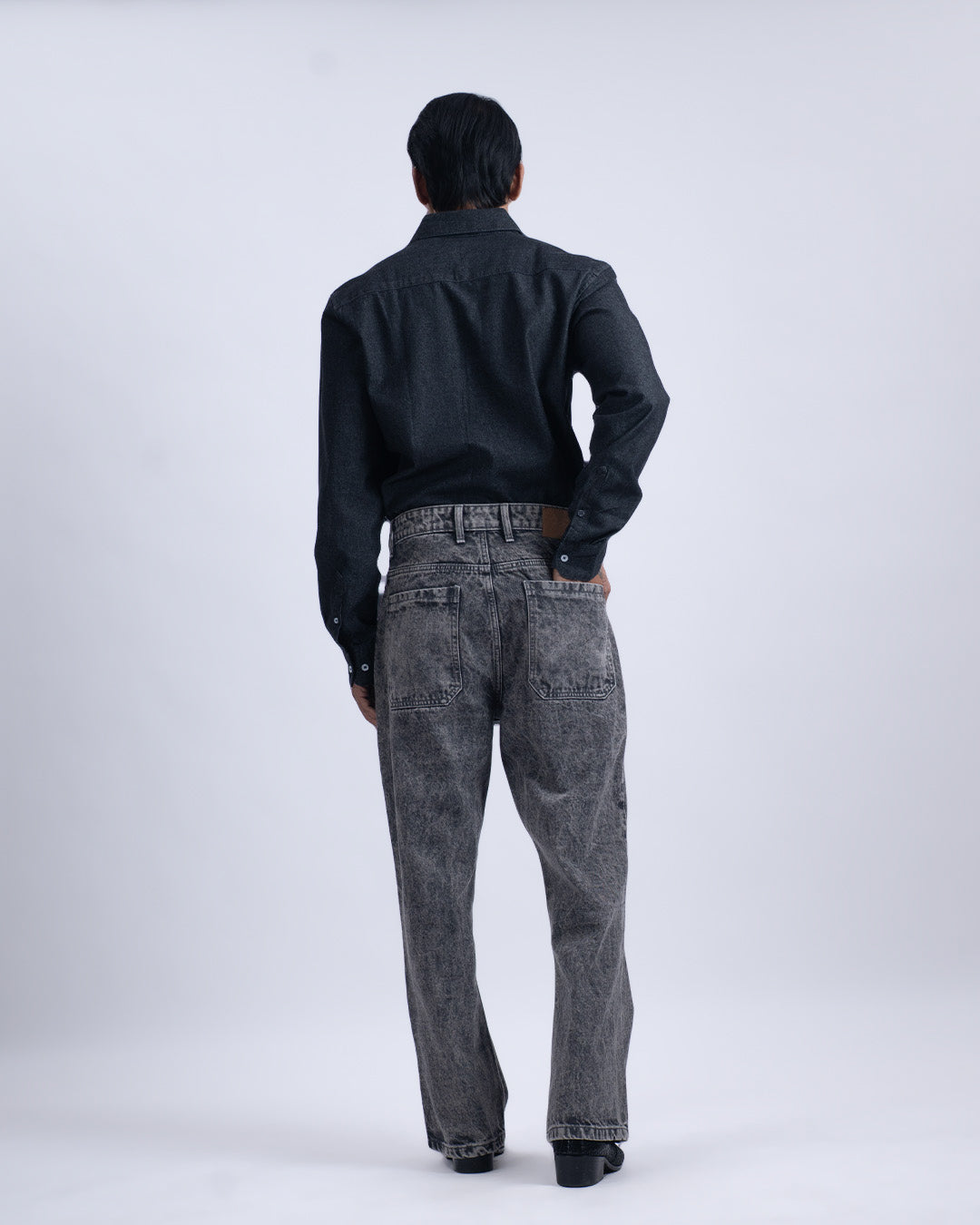 Classic Relaxed Bootcut Denim In Grey