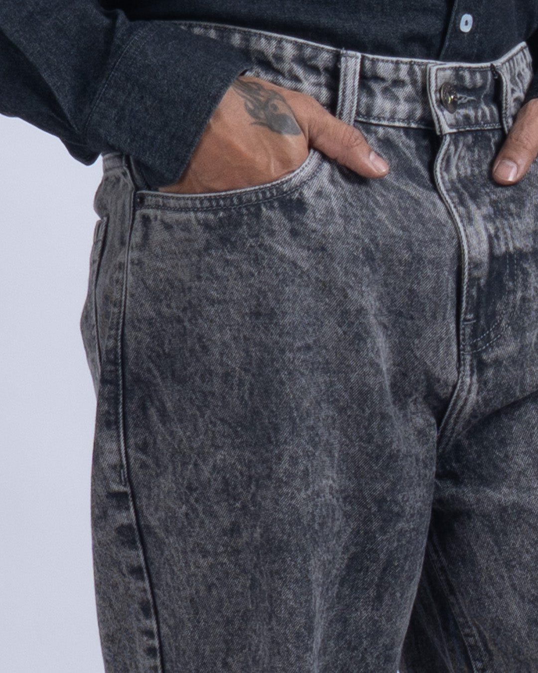 Classic Relaxed Bootcut Denim In Grey