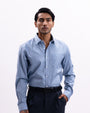 Melange Tailored Formal Shirt In Blue