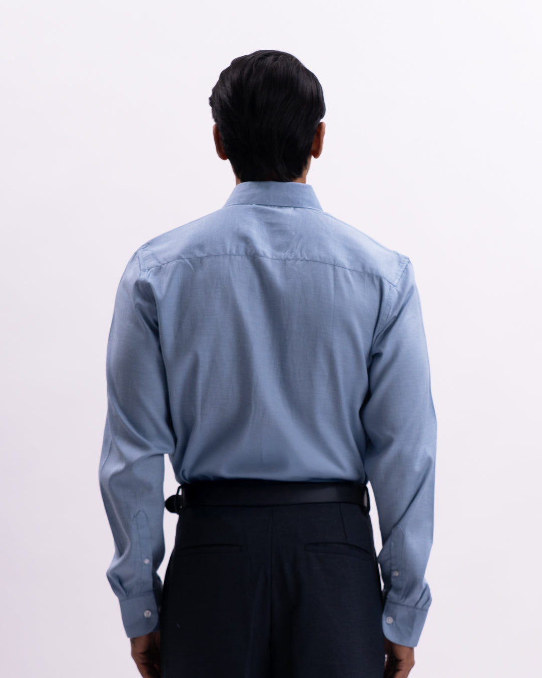 Melange Tailored Formal Shirt In Blue