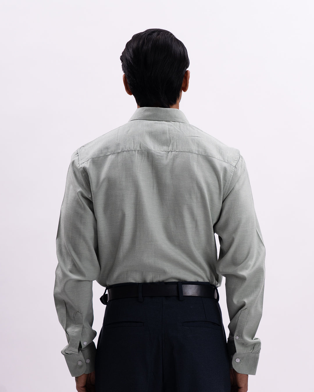Melange Tailored Formal Shirt In Pista