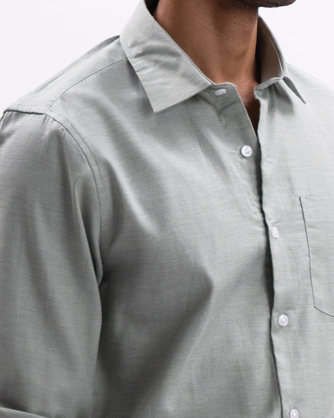 Melange Tailored Formal Shirt In Pista