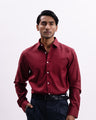 Melange Tailored Formal Shirt In Red-Maroon