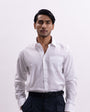 Linen Tencel Tailored Formal Shirt In White