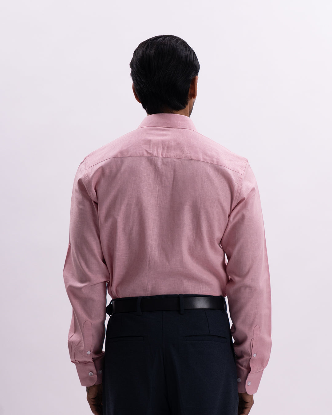 Linen Tencel Tailored Formal Shirt In Pink