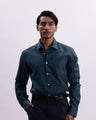 Linen Tencel Tailored Formal Shirt In Green