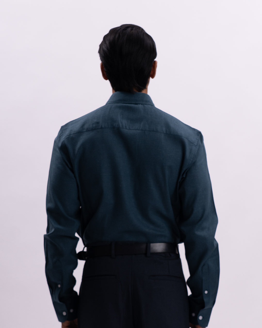 Linen Tencel Tailored Formal Shirt In Green