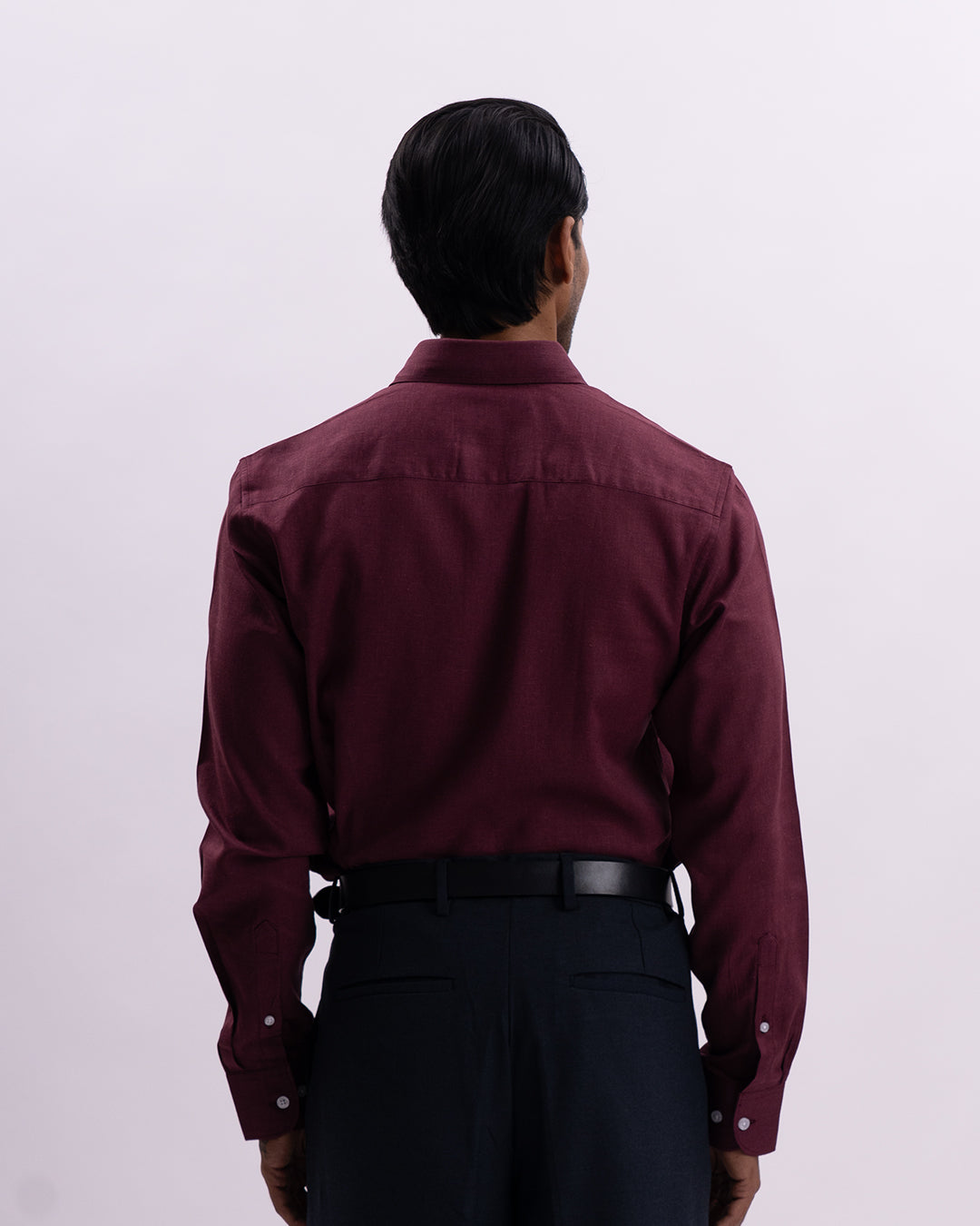 Linen Tencel Tailored Formal Shirt In Peach