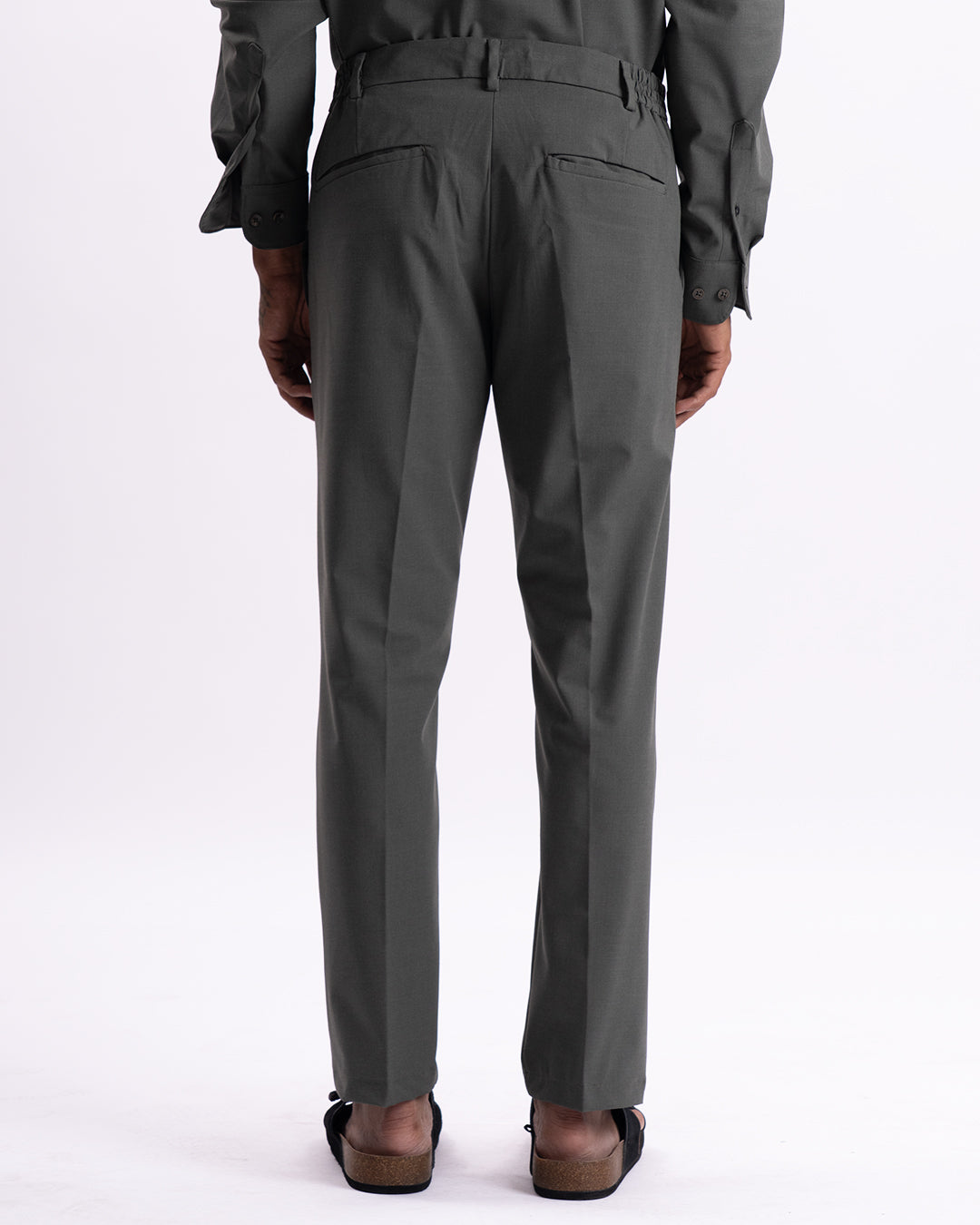Easy Iron Holiday Tailored Trousers In Olive