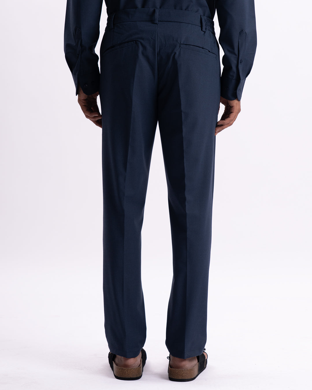 Easy Iron Holiday Tailored Trousers In Navy