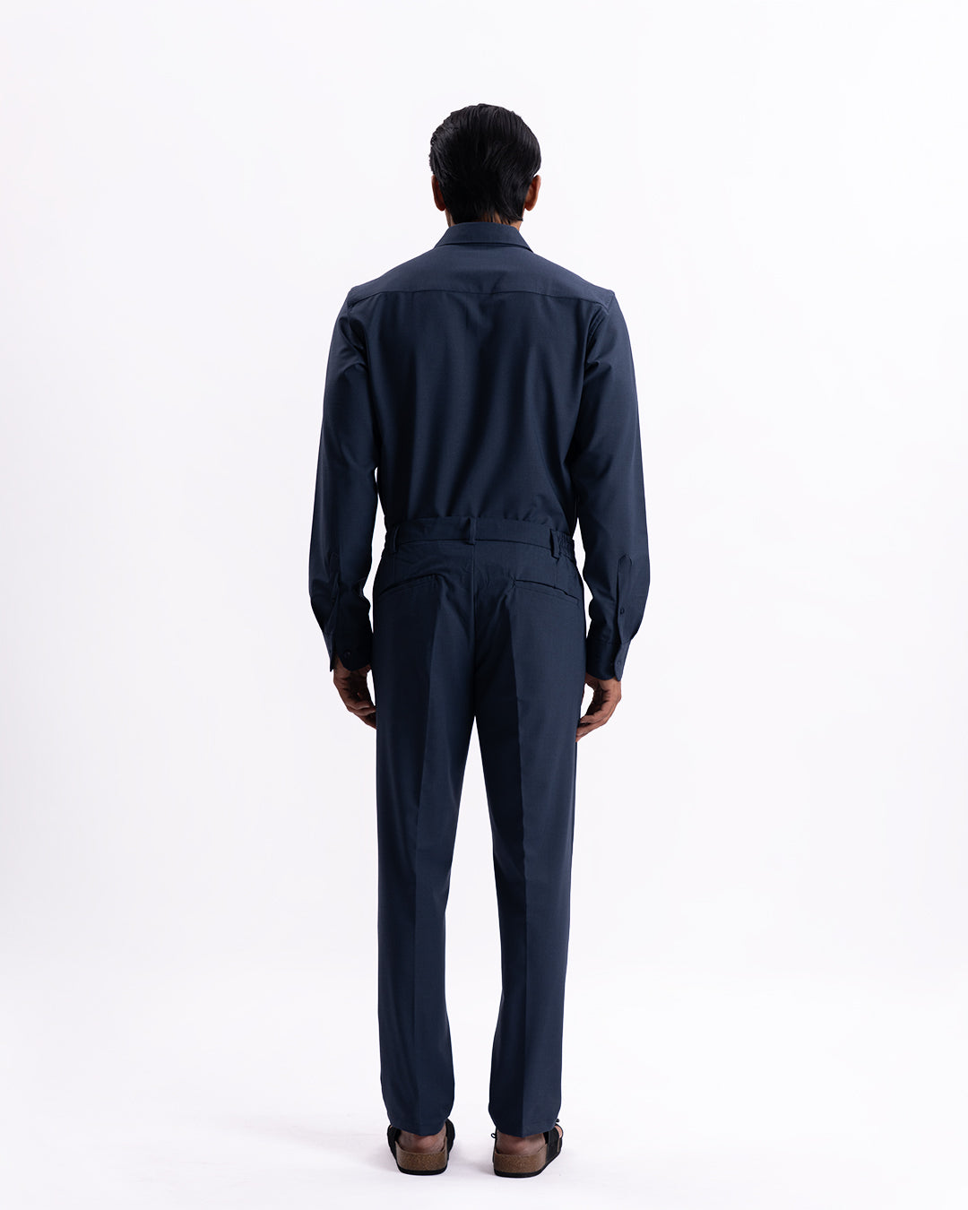 Easy Iron Holiday Tailored Trousers In Navy