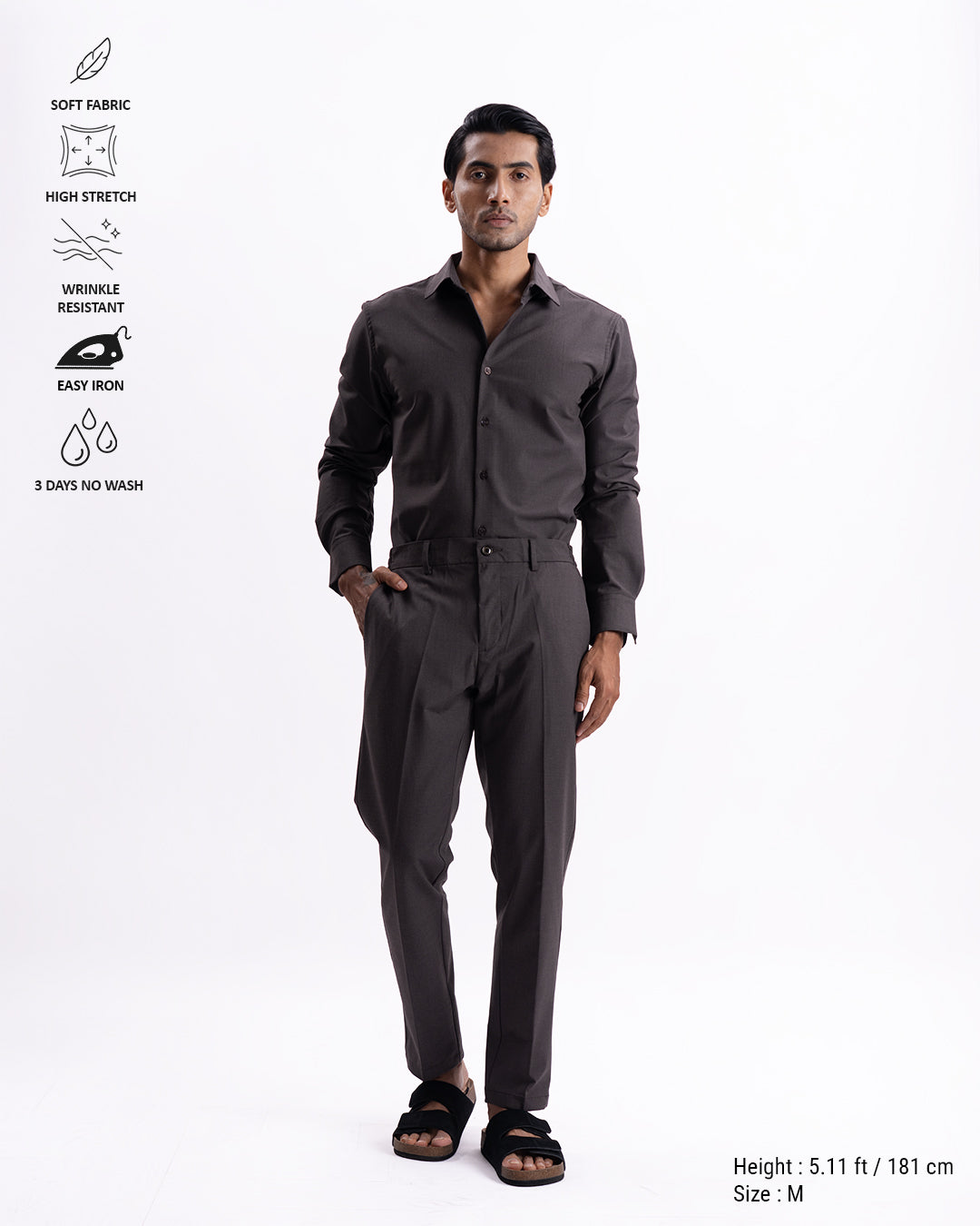 Easy Iron Holiday Tailored Trousers In Brown