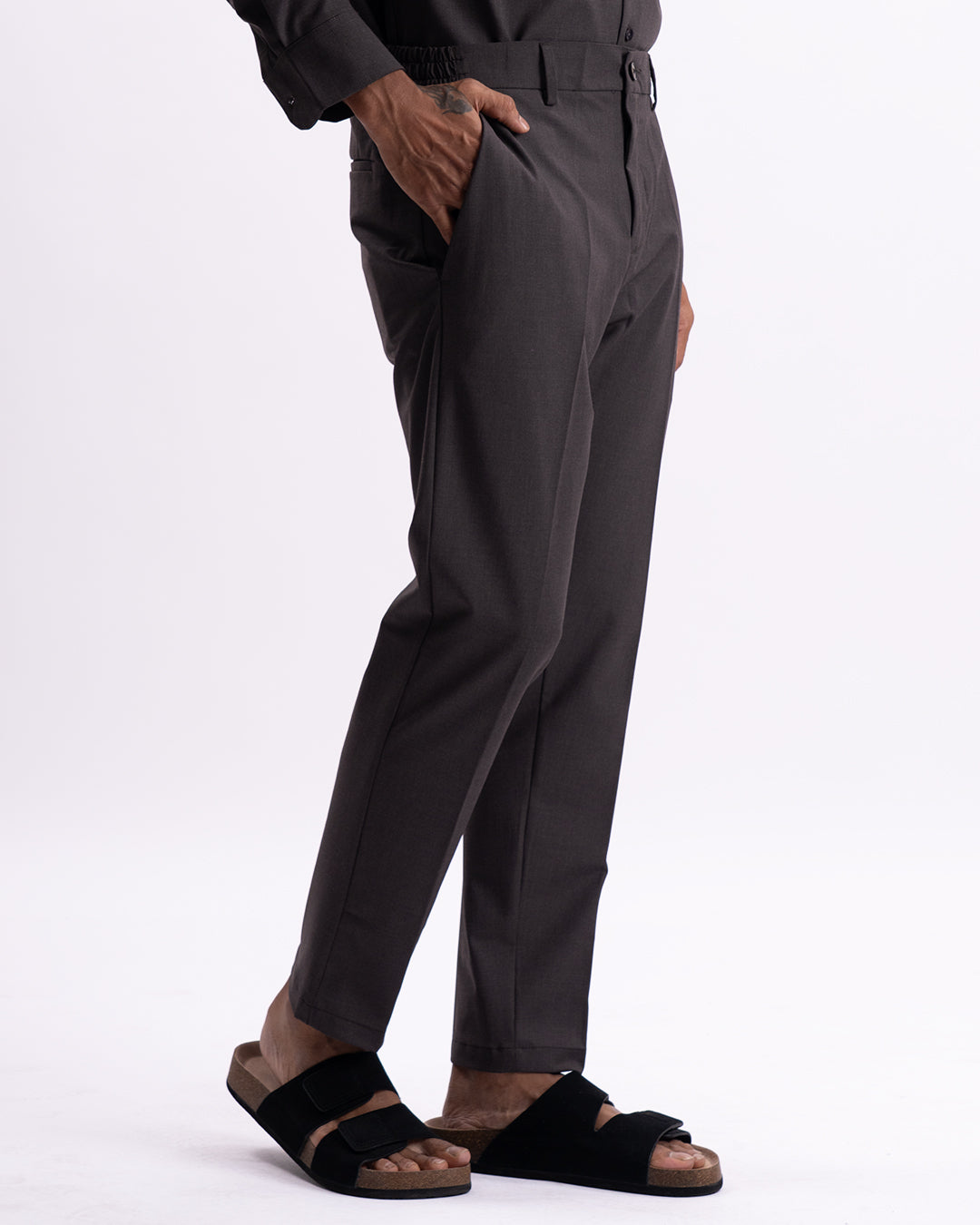 Easy Iron Holiday Tailored Trousers In Brown