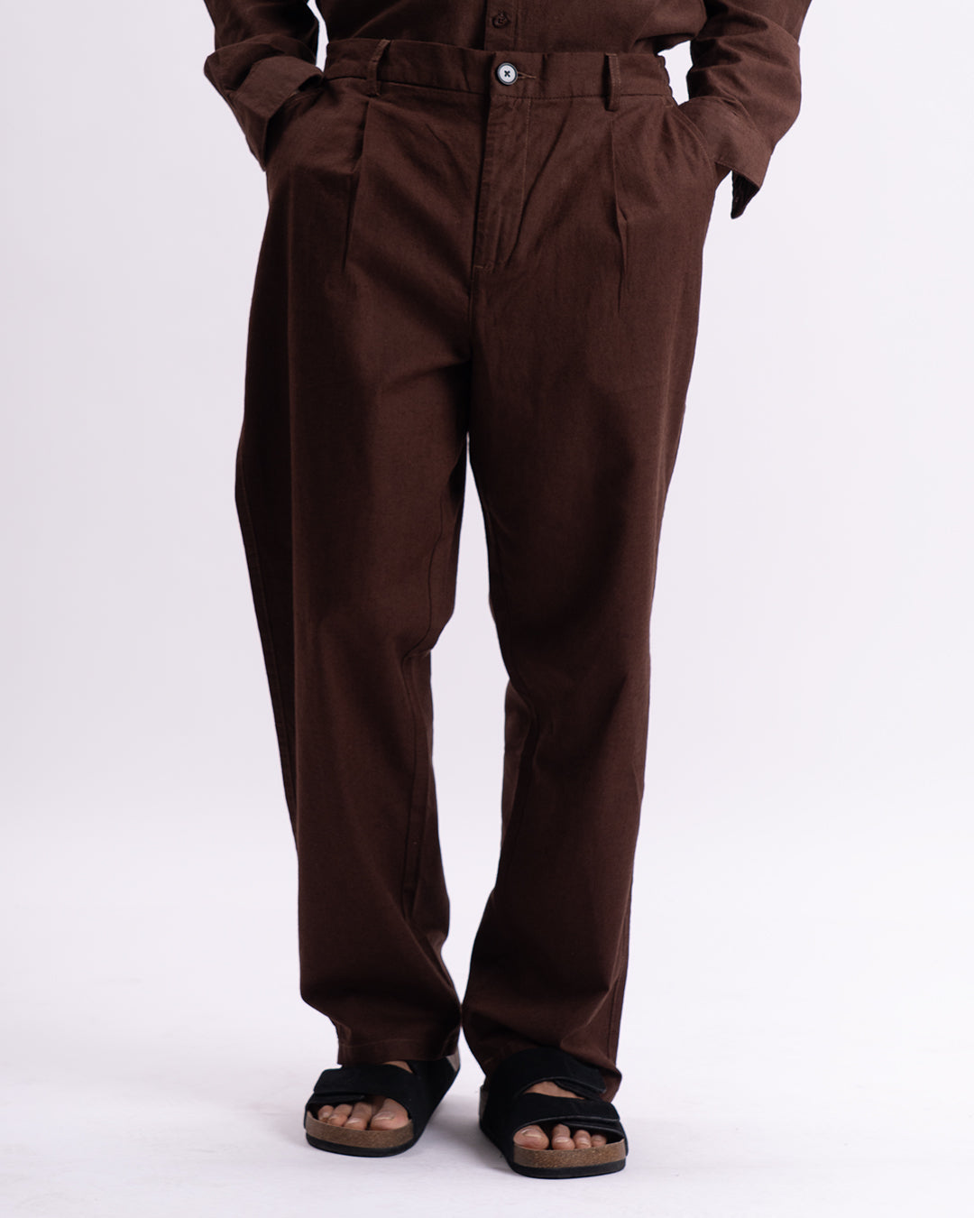 Linen Holiday Relaxed Flexi Pants In Brown